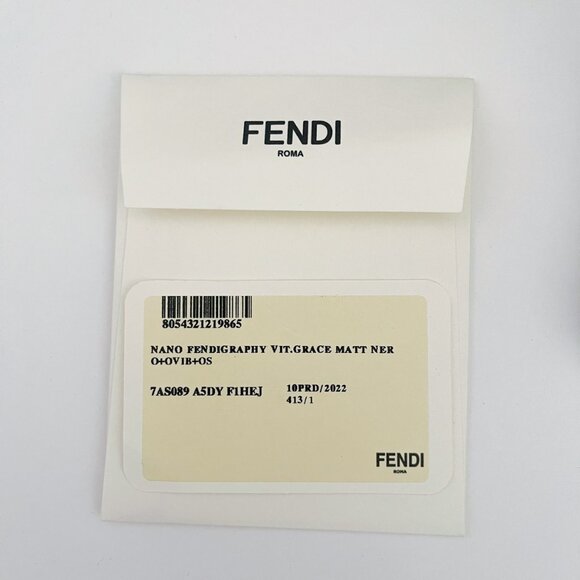 Fendi Nano Fendigraphy Mini Bag Charm Matte Black Gold - Picture 16 of 16
